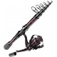 QudraKast High Carbon Fiber Telescopic Fishing Pole and 12+1 Full Metal Ultra Smooth Spinning Reel