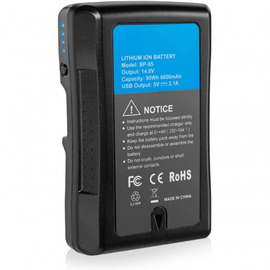 V-Mount Battery for BP-95W with 6600mAh and 95Wh 